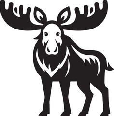 Moose Vector In Black and White