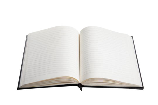 Open blank lined notebook for writing