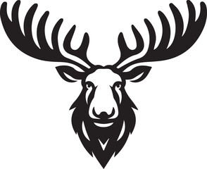 Moose Vector In Black and White