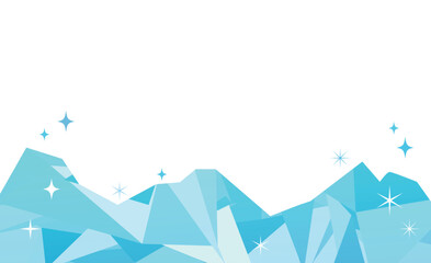 キラキラ光る氷のイラスト背景フレーム © KAZUOMI