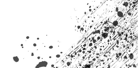 High Contrast Ink Splatter Texture on White Background – Artistic Grunge Effect.