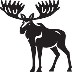 Moose Vector In Black and White