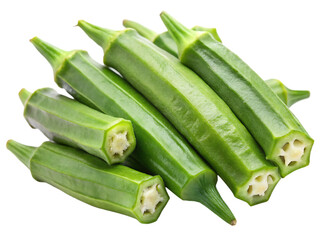  okra abelmoschus esculentus isolated on white background, PNG