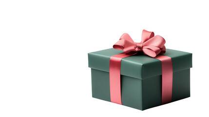 Decorative gift box with pink ribbon on a white background, perfect for celebrations and special occasions.