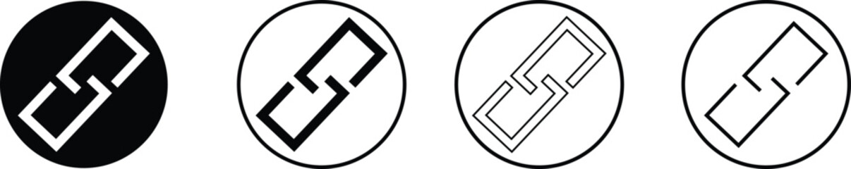 Attachment link icon set, Internet URL webpage url link vector. Chain, link symbol collection isolated on transparent background, Paperclip Hyperlink Icon. link From contact and communication device.