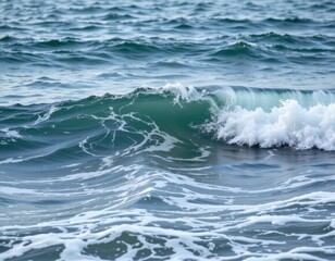 Fototapeta premium Waves crashing on serene sea coastal landscape nature photography tranquil environment close-up view ocean concepts