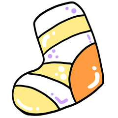 귀여운 노란양말 일러스트