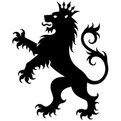 Naklejka premium Vector illustration of a lion animal, dog, silhouette, vector, mammal, illustration, wild, black, cat, lion, isolated, pet, animals, wildlife, nature, white, wolf, canine, horse, icon, zoo, tail, farm