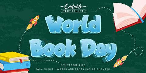World book day editable text effect.