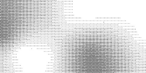 Trendy pixelated bitmap texture. Halftone gradient in Y2K style. Vector pixel template.