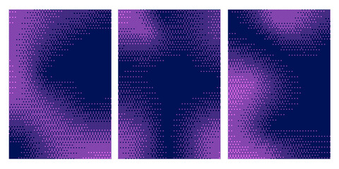 Trendy pixelated bitmap texture. Halftone gradient in Y2K style. Vector pixel template.