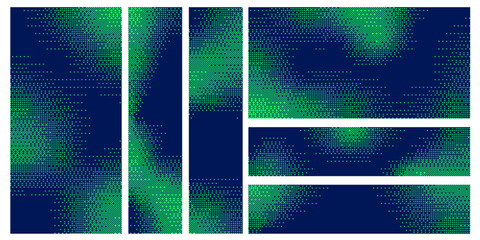 Trendy pixelated bitmap texture. Halftone gradient in Y2K style. Vector pixel template.