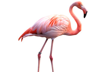 standing flamingo isolated on white background PNG ,ai generated
