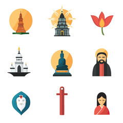 Obraz premium 2D Flat icon Cultural & Religious Icons isolated in White Background 