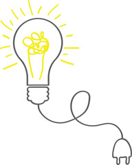 Tangled Idea Light Bulb with Power Plug