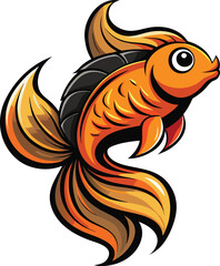 Whimsical Goldfish Design With Elegant Tail Flow