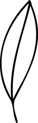 Simple black line drawing of a single leaf illustration scalable