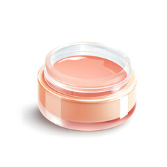 Illustrations of cosmetic products and teenage models in various makeup scenarios, isolated on white background for commercial beauty and skincare concepts.