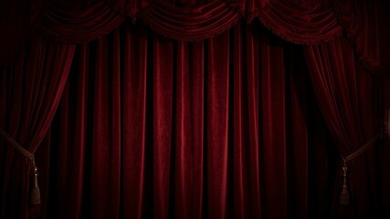 Minimalist theatre stage spotlight red curtain

