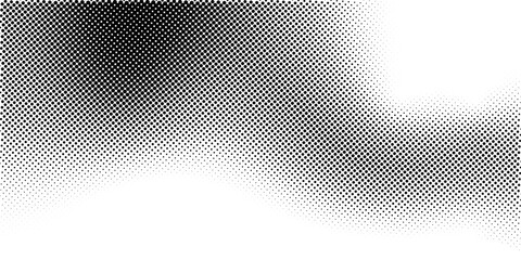 Abstract halftone gradient texture. Vector dotted grunge background for poster, overlay, cover, card. Pixelated retro backdrop