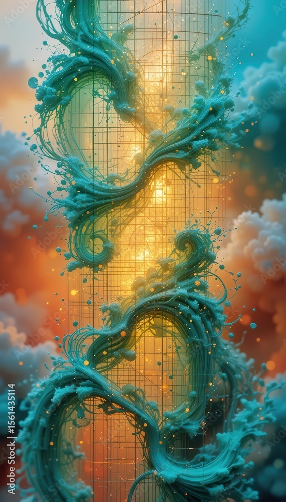 Aufkleber Unique abstract background design featuring vibrant swirls and textures for mobile display