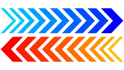 Dynamic red and blue colorful moving arrow. Editable transparent png and vector illustrator file. Abstract Arrows vector icon.