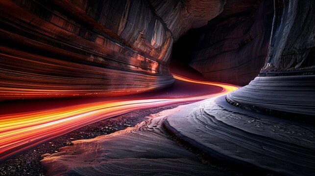 Glowing sedimentary rock layers pulsing with ancient energy, revealing Earth's geological history.