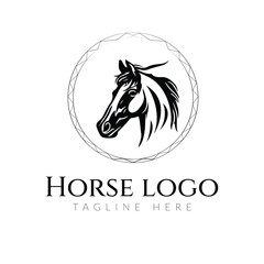 Horse logo vector icon illustration.
