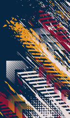 Abstract textured geometric modern stripes racing background for sublimation jersey
