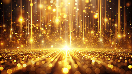 輝くゴールドの放射_抽象背景	