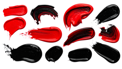 Vibrant red and black color scheme isolated on white background