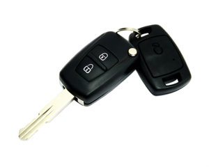 Car keys with silver metal isolated on a transparent background.PNG
