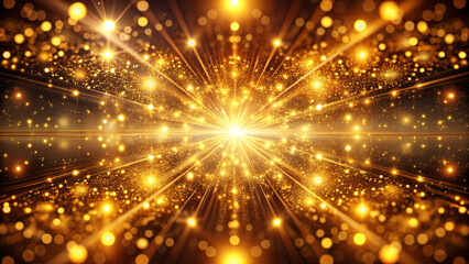 輝くゴールドの放射_抽象背景	