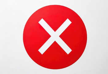 Obraz premium Red Circle with White X Mark