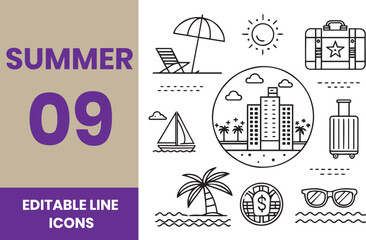 Vibrant summer celebration with abstract geometric shapes and bold colors