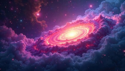 Ethereal, swirling nebulae in vibrant, otherworldly hues create a sense of cosmic mystery and enigmatic beauty Perfect for fantasy, science fiction, or spiritual themes , abstract, gradient