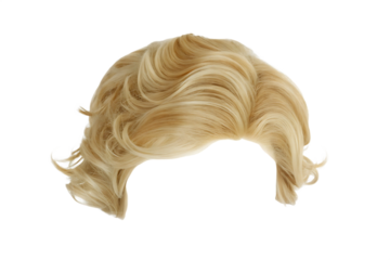 blond human male hair wig isolated on white background PNG ,ai generated