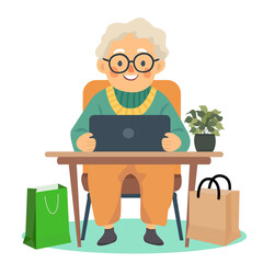 Older people use laptops for shopping, entertainment and learning new things.