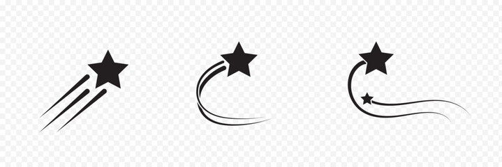 Icon of a shooting star . Abstract silhouette of shooting star.  eps 10 © Aquavisionweath6