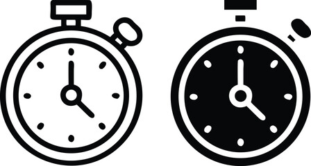 Stopwatch Timer Icon – Time Measurement Symbol for Countdown, Clock, and Speed Tracking