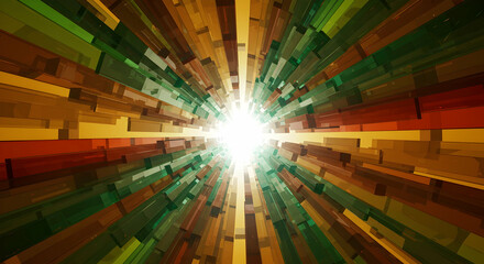 Abstract colorful geometric tunnel digital art design background