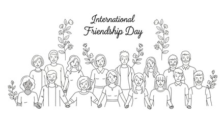 Diverse Group of People Holding Hands for International Friendship Day