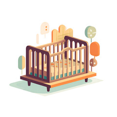 Adorable Baby Crib in a Cozy Nursery Setting