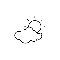 Sun cloud icon design with white background stock illustration