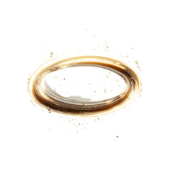 Abstract Golden Liquid Ring Splash with Particles