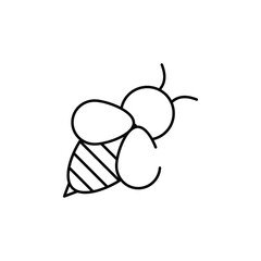 Bee icon design with white background stock illustration
