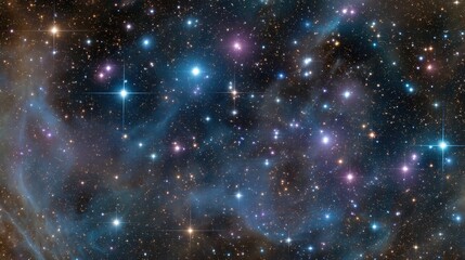 Fototapeta premium Starry Night Sky Panoramic View with Vivid Colors and Sparkling Stars