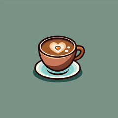 A cup of coffee with a heart on the top