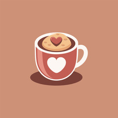 A cup of coffee with a heart on the top