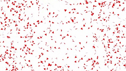Red Triangle Confetti Scattered on White Background Abstract Design